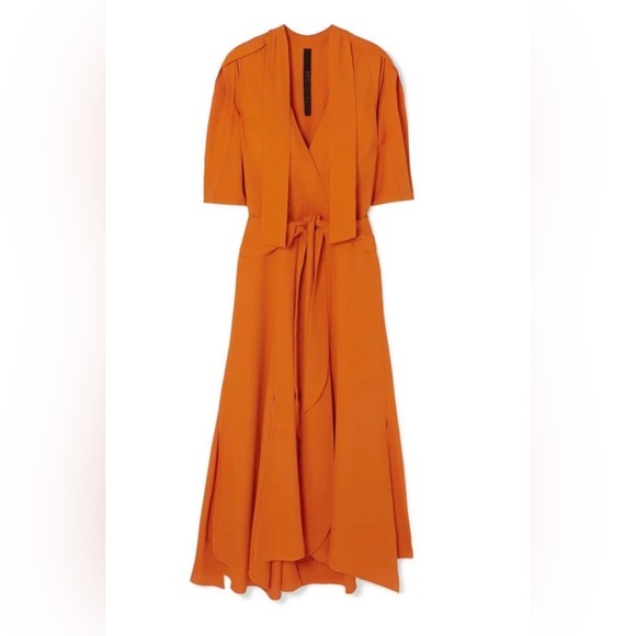 ♦️Petar Petrov Orange Maxi Dress with Tie Detail diamonds ♦️ - Picture 9 of 9